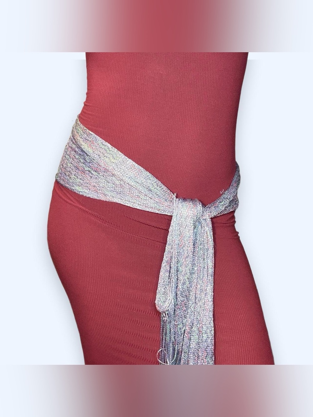 Mermaid Blue Knit Scarf Belt!